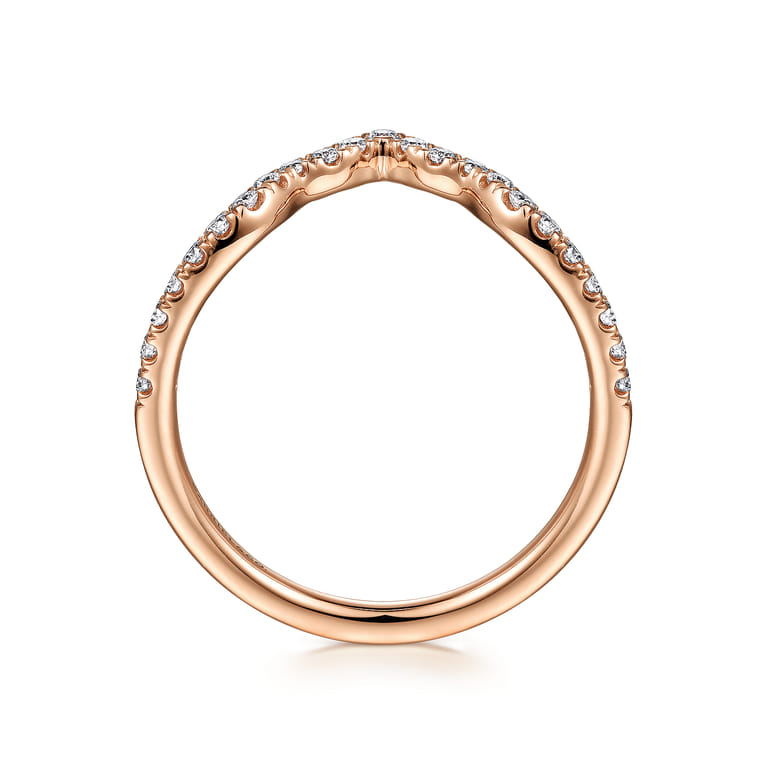 14K Rose Gold Matching Wedding Band - 0.22 ct - Shot 2