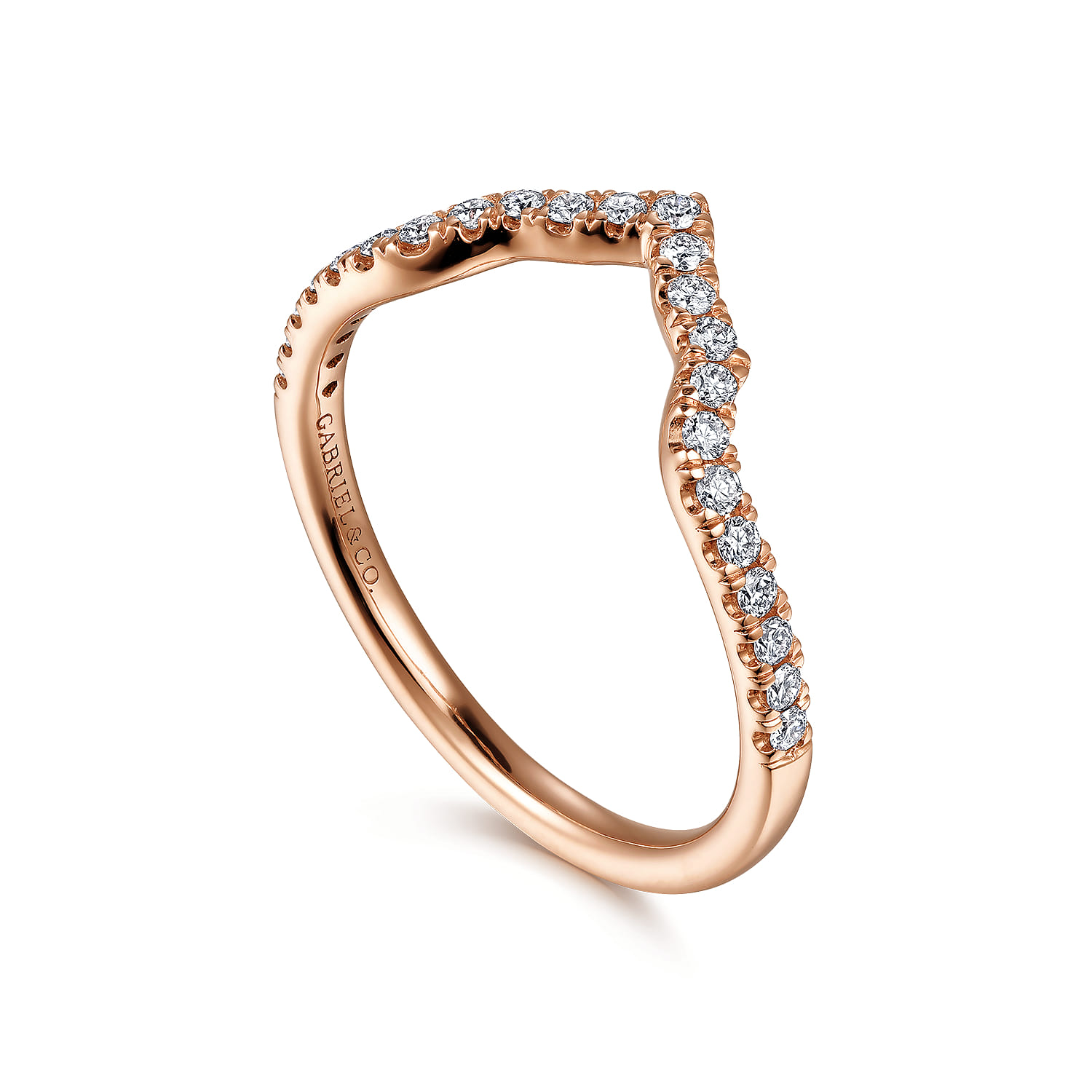 14K Rose Gold Matching Wedding Band - 0.22 ct - Shot 3