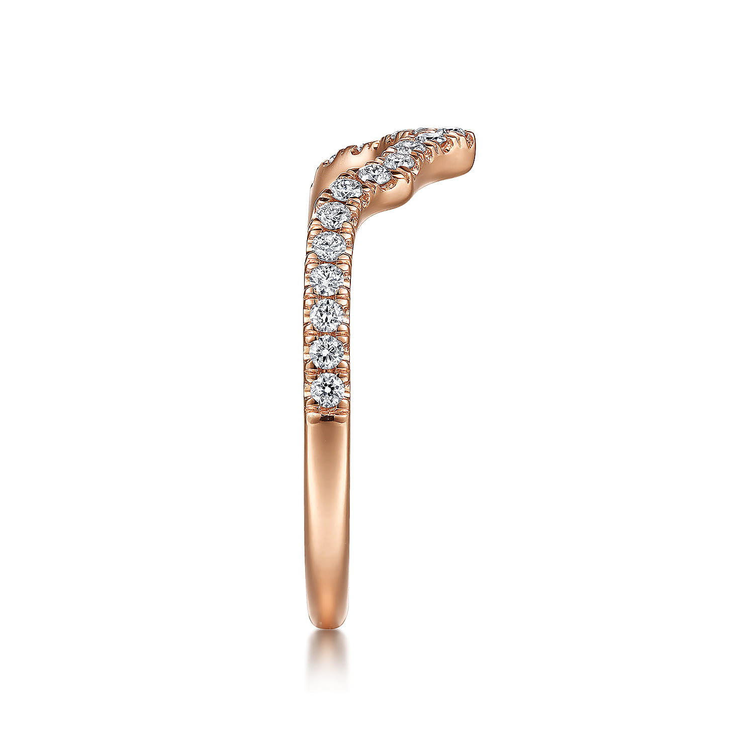 14K Rose Gold Matching Wedding Band - 0.22 ct - Shot 5