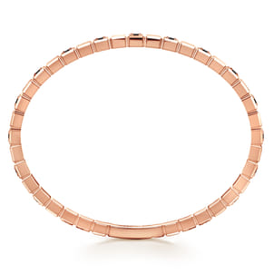 14K Rose Gold Mens Bangle with Black Diamond