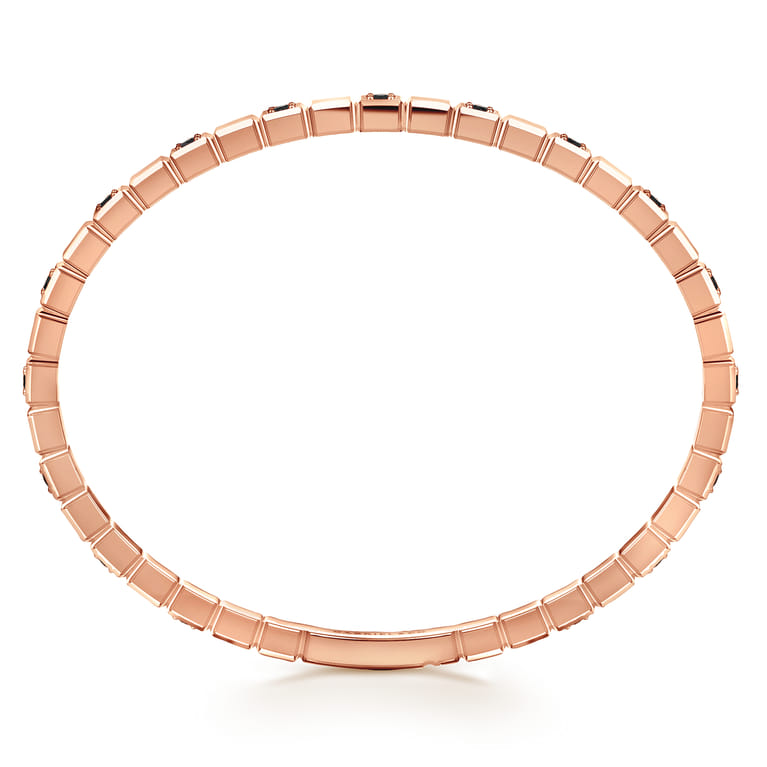 14K Rose Gold Mens Bangle with Black Diamond - 1.2 ct - Shot 3