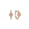14K Rose Gold Morganite and Diamond Huggies - 0.06 ct