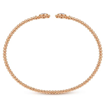 14K Rose Gold Open Bangle with Pav¿ª Diamond Circles