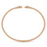 14K Rose Gold Open Bangle with Pave Diamond Circles - 0.18 ct