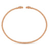 14K Rose Gold Open Bangle with Pave Diamond Circles - 0.18 ct