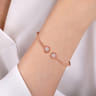14K Rose Gold Open Bangle with Pave Diamond Circles - 0.18 ct
