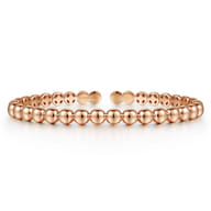 14K Rose Gold Open Bujukan Cuff Bracelet