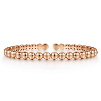 14K Rose Gold Open Bujukan Cuff Bracelet