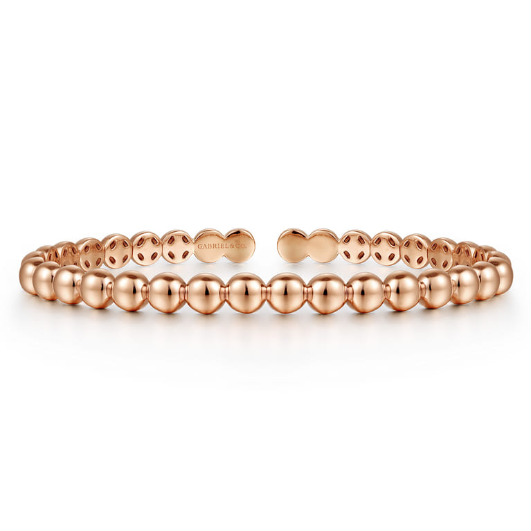 14K Rose Gold Open Bujukan Cuff Bracelet - Shot 1