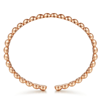 14K Rose Gold Open Bujukan Cuff Bracelet