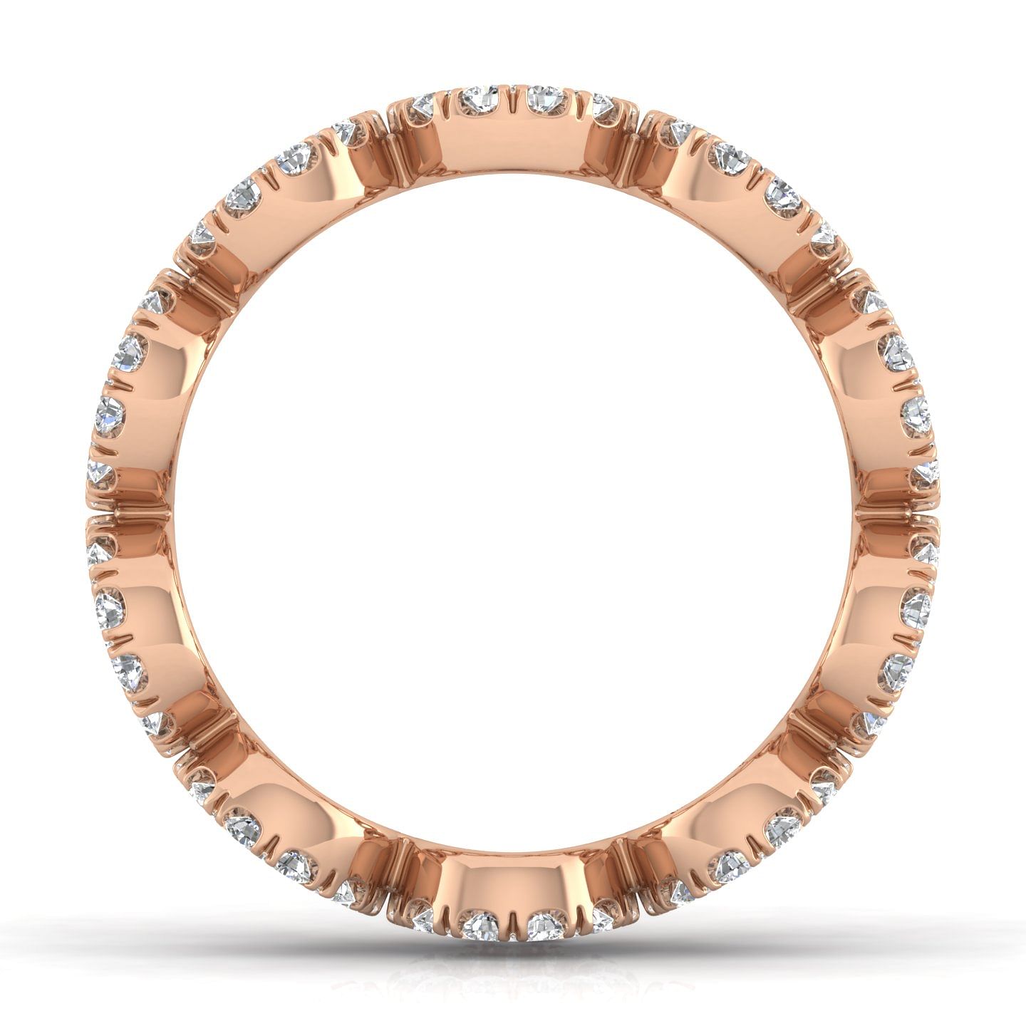 14K Rose Gold Open Circle Diamond Eternity Ring - Shot 2