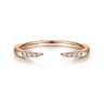 14K Rose Gold Open Diamond Tipped Stackable Ring - 0.05 ct