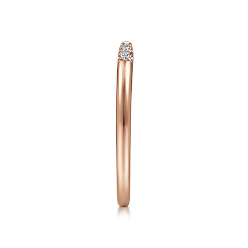 14K Rose Gold Open Diamond Tipped Stackable Ring - 0.05 ct - Shot 4