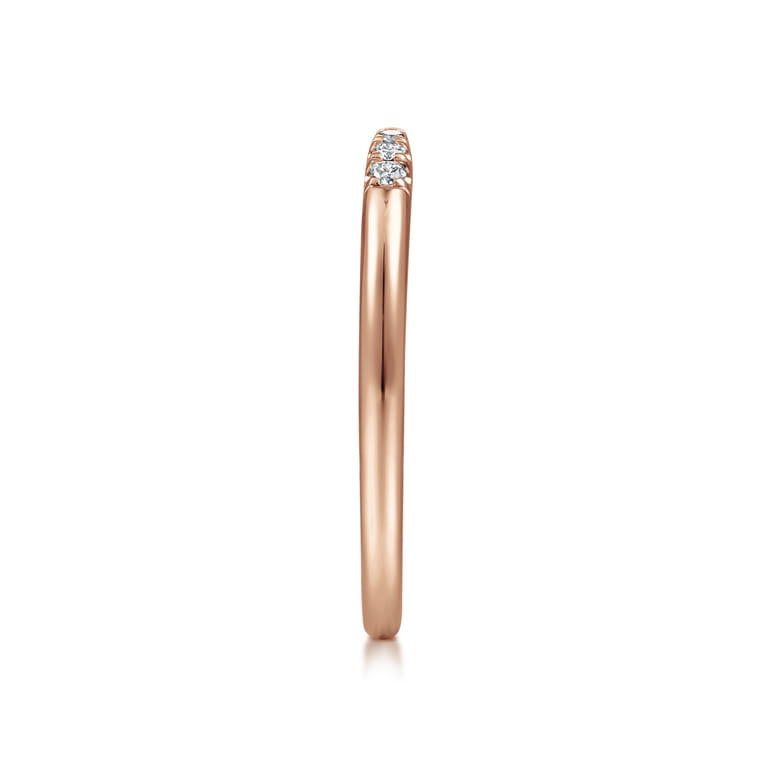 14K Rose Gold Open Diamond Tipped Stackable Ring - 0.05 ct - Shot 4