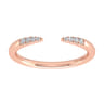 14K Rose Gold Open Diamond Tipped Stackable Ring - 0.05 ct