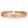 14K Rose Gold Open Herringbone Cuff Bangle