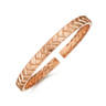 14K Rose Gold Open Herringbone Cuff Bangle