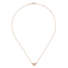 14K Rose Gold Oval Morganite Pendant Necklace with Diamond Accents - 0.06 ct