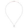 14K Rose Gold Pave Diamond Open Heart Necklace - 0.12 ct