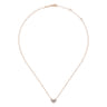 14K Rose Gold Pave Diamond Pendant Heart Necklace - 0.06 ct