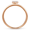 14K Rose Gold Pave Diamond Uppercase B Initial Ring - 0.08 ct