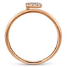 14K Rose Gold Pave Diamond Uppercase C Initial Ring - 0.05 ct