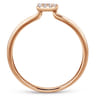 14K Rose Gold Pave Diamond Uppercase D Initial Ring - 0.07 ct