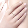 14K Rose Gold Pave Diamond Uppercase E Initial Ring - 0.06 ct