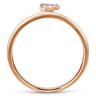 14K Rose Gold Pave Diamond Uppercase F Initial Ring - 0.05 ct