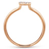 14K Rose Gold Pave Diamond Uppercase G Initial Ring - 0.07 ct
