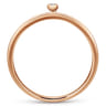 14K Rose Gold Pave Diamond Uppercase I Initial Ring - 0.03 ct