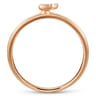 14K Rose Gold Pave Diamond Uppercase K Initial Ring - 0.05 ct