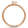 14K Rose Gold Pave Diamond Uppercase L Initial Ring - 0.04 ct