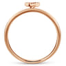 14K Rose Gold Pave Diamond Uppercase N Initial Ring - 0.06 ct