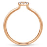 14K Rose Gold Pave Diamond Uppercase O Initial Ring - 0.06 ct