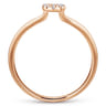 14K Rose Gold Pave Diamond Uppercase Q Initial Ring - 0.07 ct