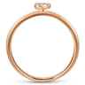 14K Rose Gold Pave Diamond Uppercase S Initial Ring - 0.07 ct