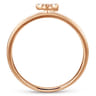 14K Rose Gold Pave Diamond Uppercase X Initial Ring - 0.06 ct