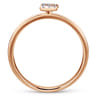 14K Rose Gold Pave Diamond Uppercase Z Initial Ring - 0.05 ct