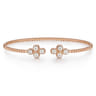 14K Rose Gold Pearl Bujukan Open Bangle