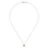 14K Rose Gold Peridot Pendant Necklace - 0.07 ct