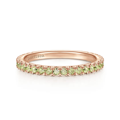 14K Rose Gold Peridot Stackable Ring