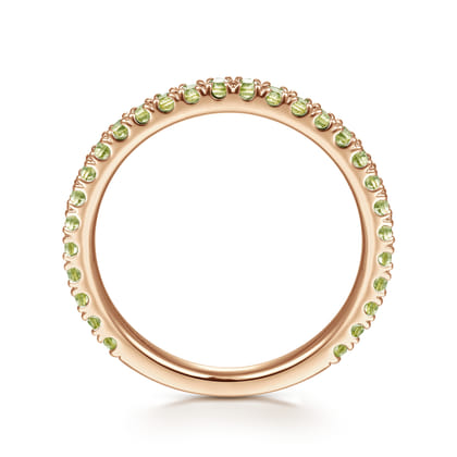14K Rose Gold Peridot Stackable Ring