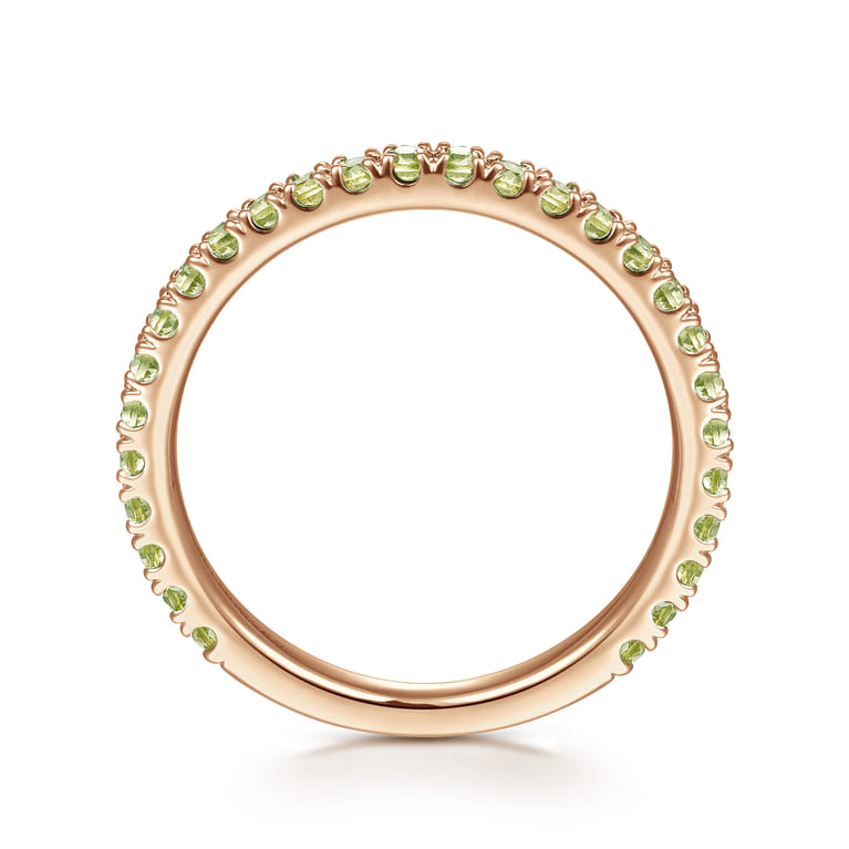 14K Rose Gold Peridot Stackable Ring - Shot 2