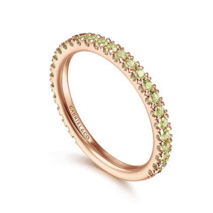 14K Rose Gold Peridot Stackable Ring
