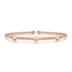 14K Rose Gold Pyramid Stations Bujukan Bangle