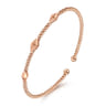 14K Rose Gold Pyramid Stations Bujukan Bangle