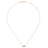 14K Rose Gold Rectangular Diamond Pendant Necklace - 0.19 ct