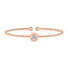 14K Rose Gold Round A Initial Diamond Bujukan Cuff Bracelet - 0.04 ct
