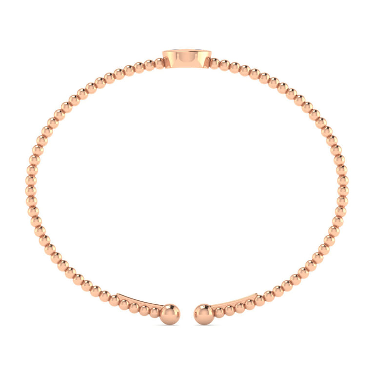 14K Rose Gold Round A Initial Diamond Bujukan Cuff Bracelet - 0.04 ct - Shot 3